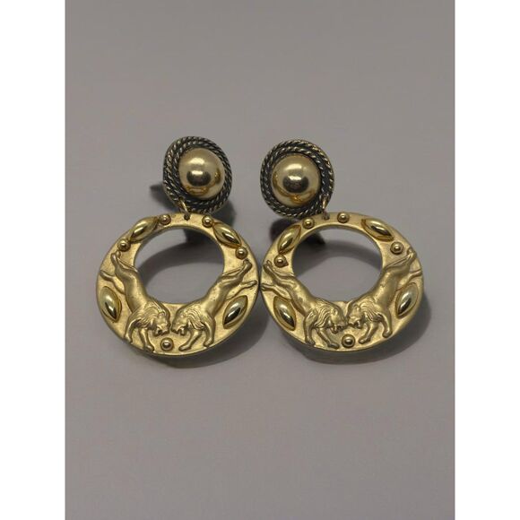 Vintage Jeff Lieb Runway Designer Signed Unique Clip Earrings One of a Kind - Picture 1 of 9